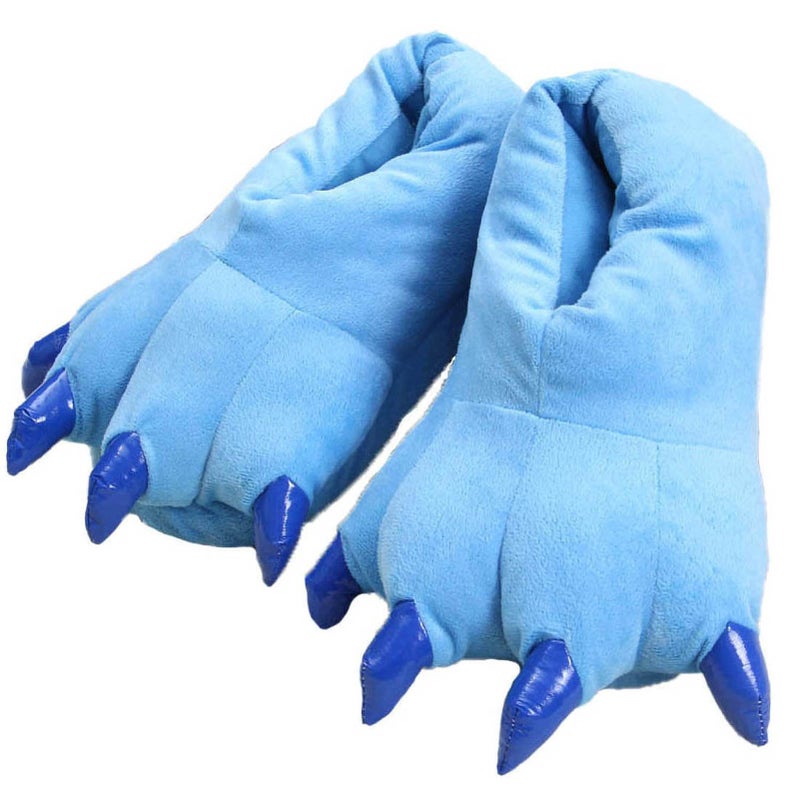 acdiac Unisex Soft Animal Paw Claw Slippers Fun Fuzzy Home Costume Shoes (L, blue) - Image 1